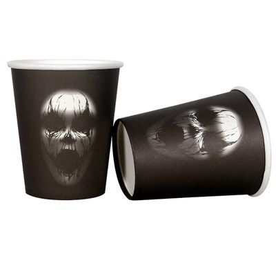 12pk Ghoul Face Paper Cups 266ml