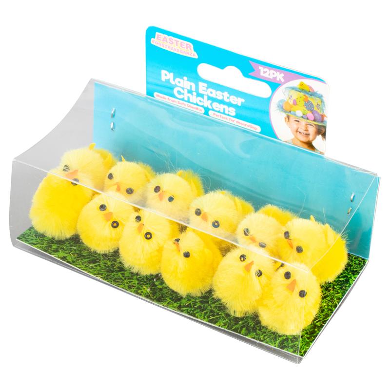 12pk Small Easter Chicken Yellow 3cm