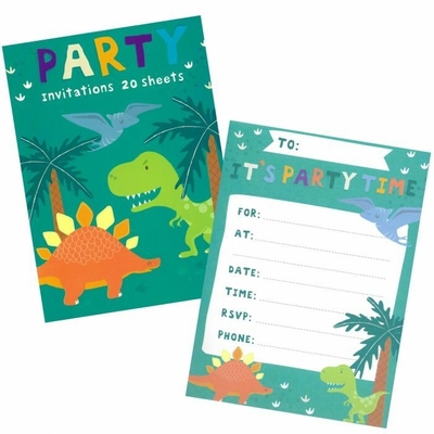 20 Sheet Dino Party Invitation Pads