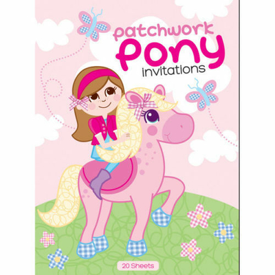 20 Sheet Patchwork Pony Invitation Pads