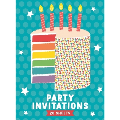 20 Sheet Rainbow Cake Invitation Pads