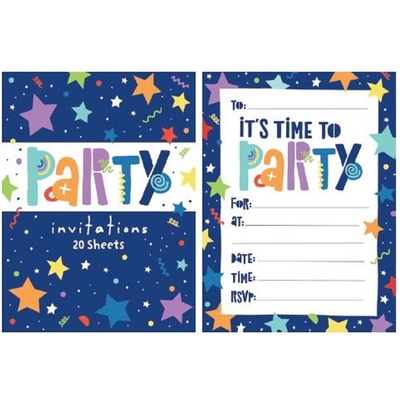 20 Sheet Starry Party Invitation Pads