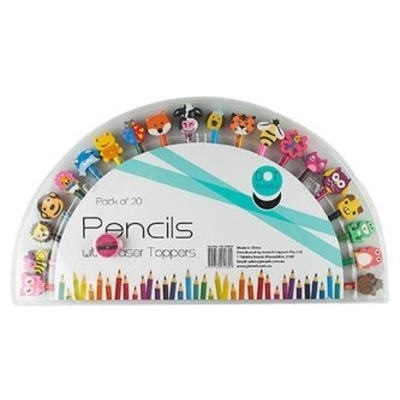 20pk Pencil with Eraser Toppers 1