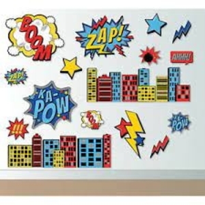 20pk Superhero Wall Decorations