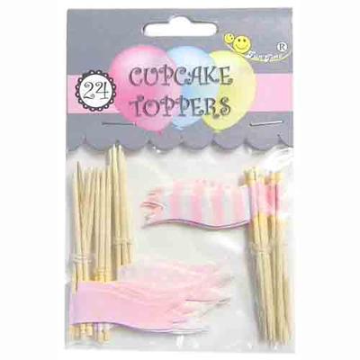 24pk Baby Pink Cupcake Toppers