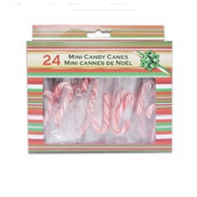 24pk Mini Candy Canes Peppermint Red White