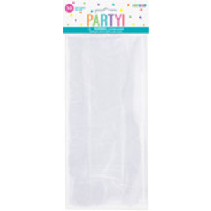 30pk Clear Cellophane Bags with Ties 10.2x23cm 1