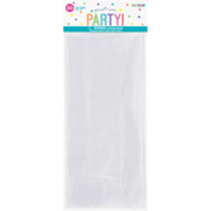 30pk Clear Cellophane Bags with Ties 13x28cm