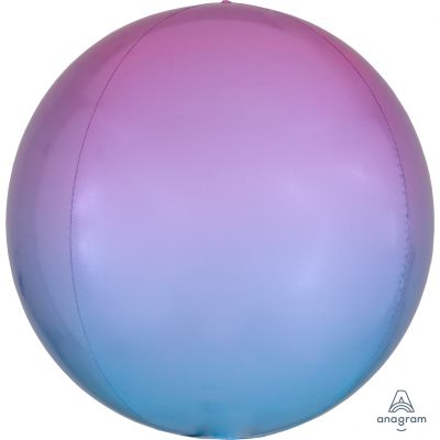 40cm Ombre Pastel Pink Blue Orbz Balloon