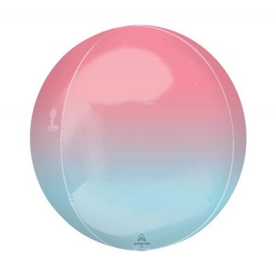 40cm Ombre Red Blue Orbz Balloon