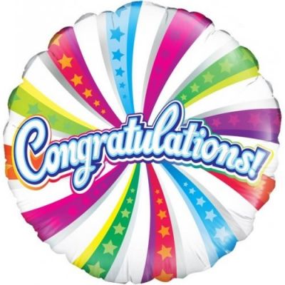 45cm Congratulations Swirl Foil Balloon