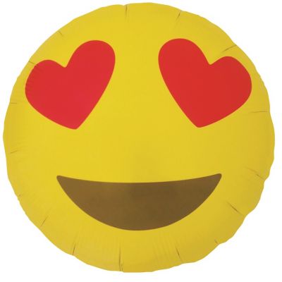 45cm Emoji Heart Eyes Foil Balloon