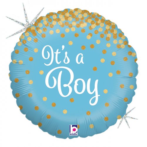 45cm Glittering Its A Boy Foil Balloon