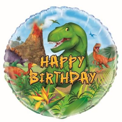 45cm Happy Birthday Dinosaur Foil Balloon