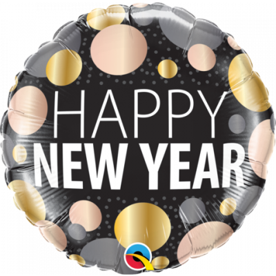45cm New Year Metallic Dot Foil Balloon