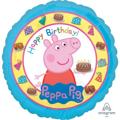 45cm Peppa Pig Happy Birthday Foil Balloon