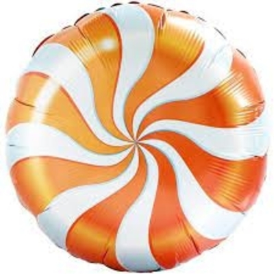 45cm candy swirl orange foil b
