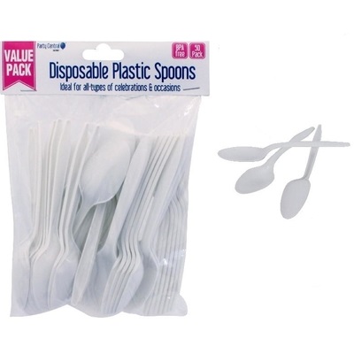 50pk Disposable Plastic Spoons