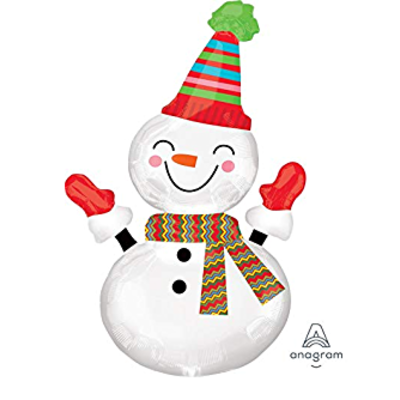 60cm x 91cm Smiley Snowman Foil Balloon