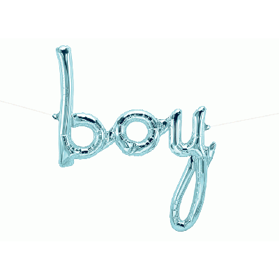 61cm x74cm Pastel Blue Boy Script Foil Balloon