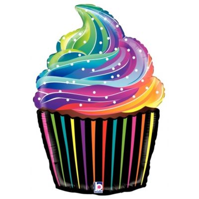 69cm Rainbow Cupcake Foil Balloon
