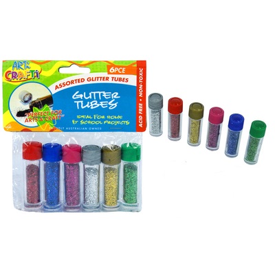 6pk Craft Glitter Tubes