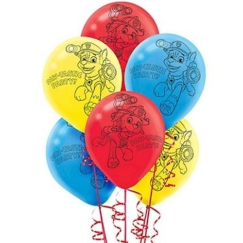 6pk paw patrol latex balloon