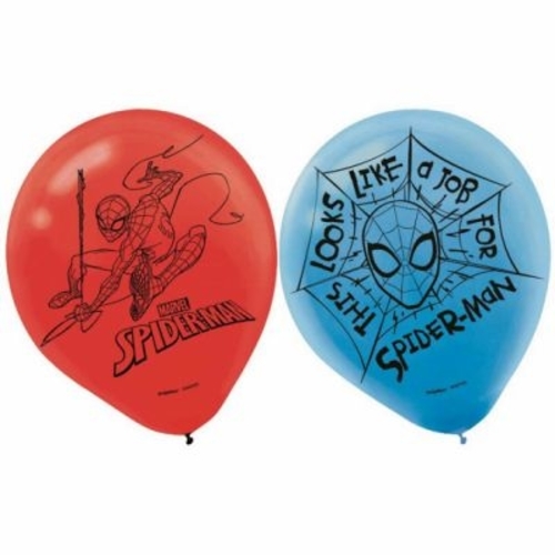 6pk spider man latex balloon