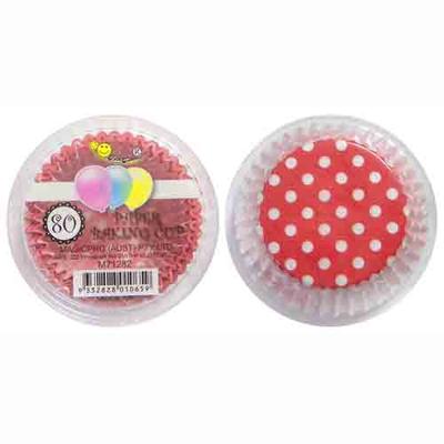 80pk Red with Dots Baking Cups