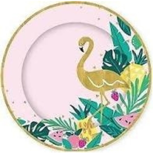 8pk Flamingo Paper Plates