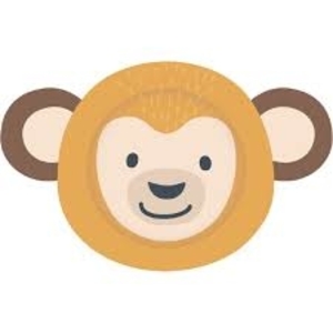 8pk Jungle Monkey Face Paper Plates
