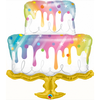 99cm Rainbow Drip Cake Foil Balloon