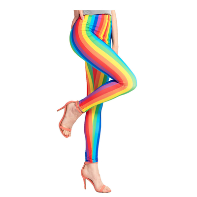 Adult Rainbow Stripe Leggings S M