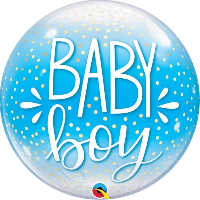 Baby Boy Blue Confetti Bubble Balloon