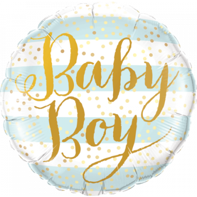 Baby Boy Blue Stripes Foil