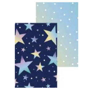 Blue with Stars 2 Side Design Folded Wrap