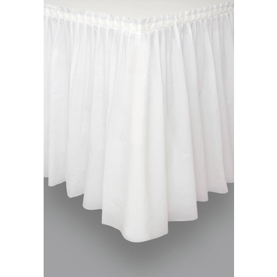 Bright White Plastic Tableskirt 73cm x 4.3m 1