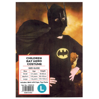 Children Bat Hero Costume L