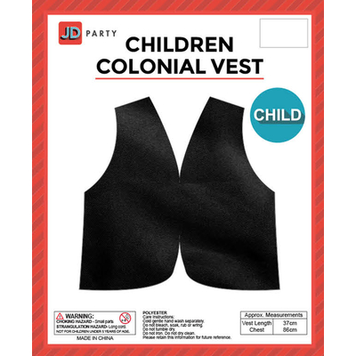 Children Colonial Vest Black