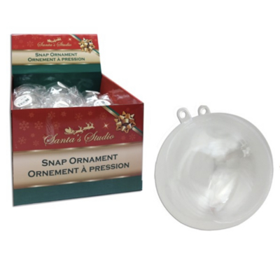 Clear Snap Ornament Container 8cm
