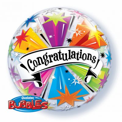 Congratulations Banner Blast Bubble Balloon