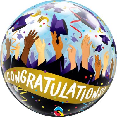 Congratulations Grad Caps Bubble Balloon