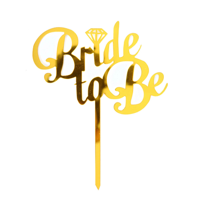 Deluxe Bride To Be Cake Topper Gold