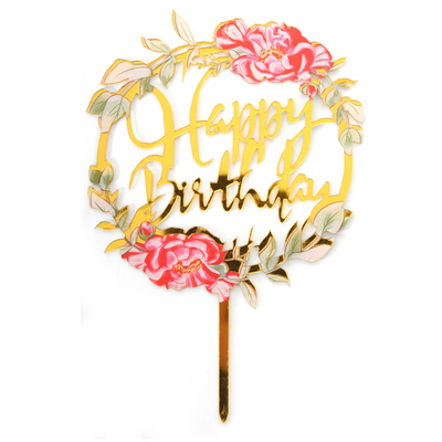 Deluxe Cake Topper Floral Red