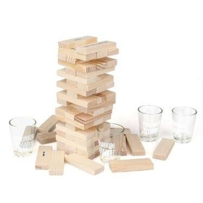 Drinking Tower Game with 4 Shot Glasses