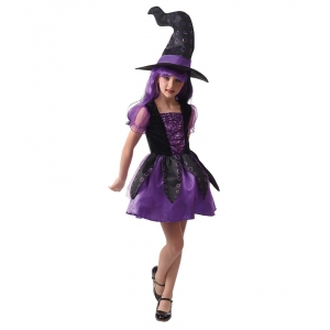 Girls Purple Witch Costume