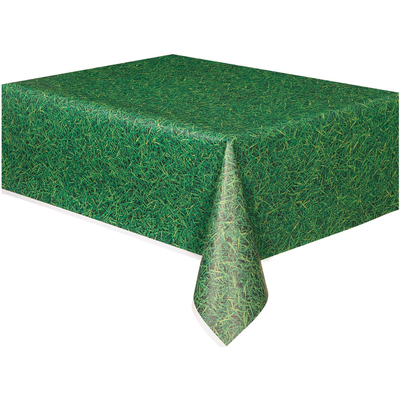 Green Grass Plastic Table Cover 137cm x 274cm 1