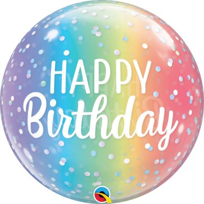 Happy Birthday Ombre Dots Bubble Balloon