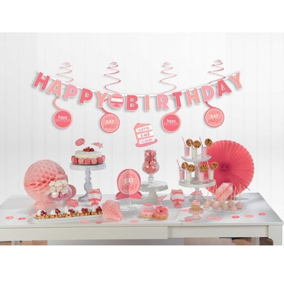 Happy Birthday Pinks Mini Decoration Kit