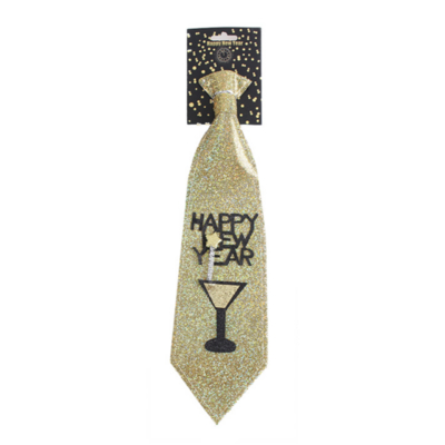 Happy New Year Tie Gold